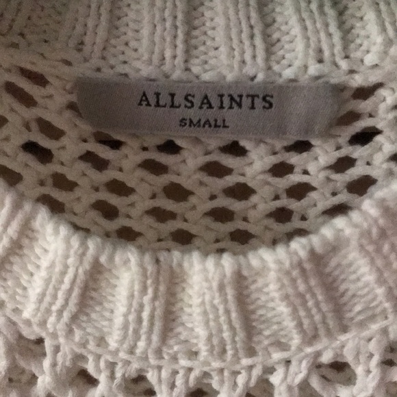 ALLSaints | Arzana Open Shoulder Top in Off White - Picture 3 of 10